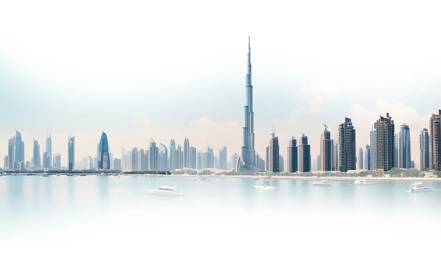 Dubai Skyline and Burj Khalifa representing Alam Altawasol nationwide UAE electronics distribution network